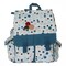 Canvas Backpack, Roomy Interior & Side Pockets, Travel Daypack, Artistic, Blue, 15" x 14.5" x 5"